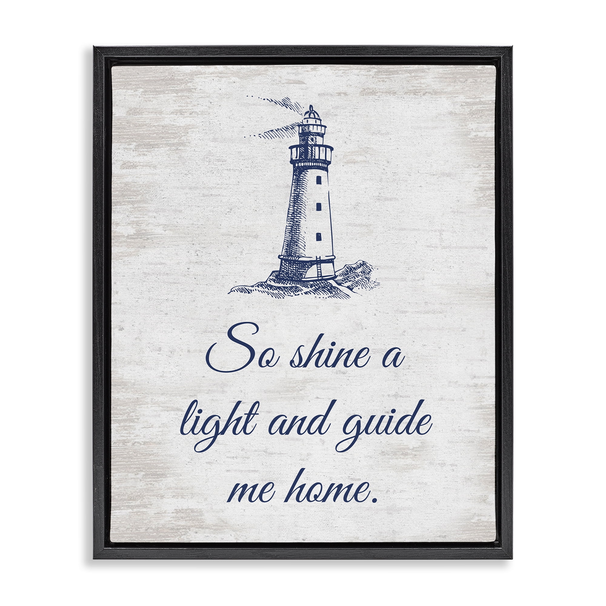 Stupell Industries Guide Me Home Coastal Painting Black Floater Framed Canvas Art Print Wall Art, 17 x 21