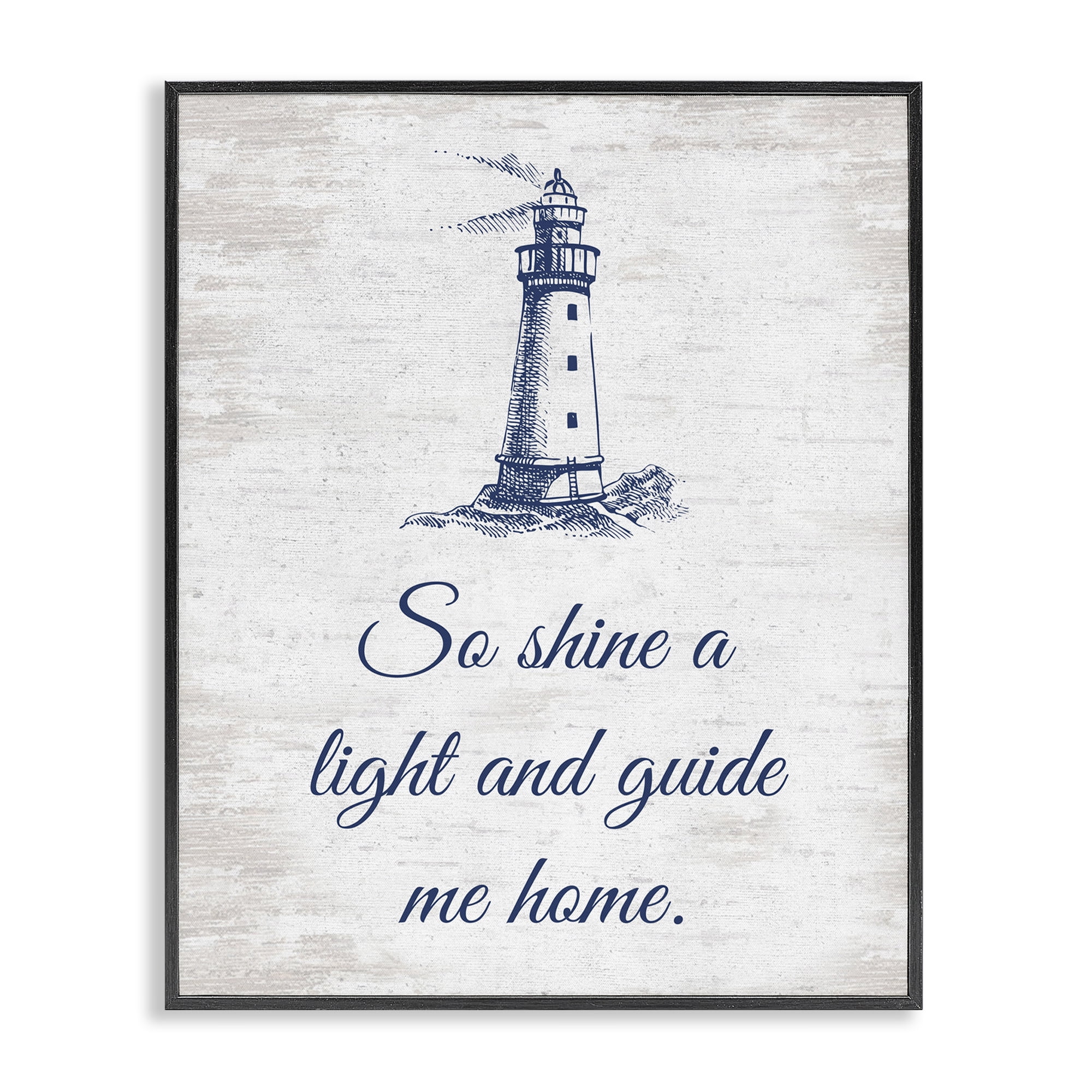 Stupell Industries Guide Me Home Coastal Painting Black Framed Art Print Wall Art, 24 x 30