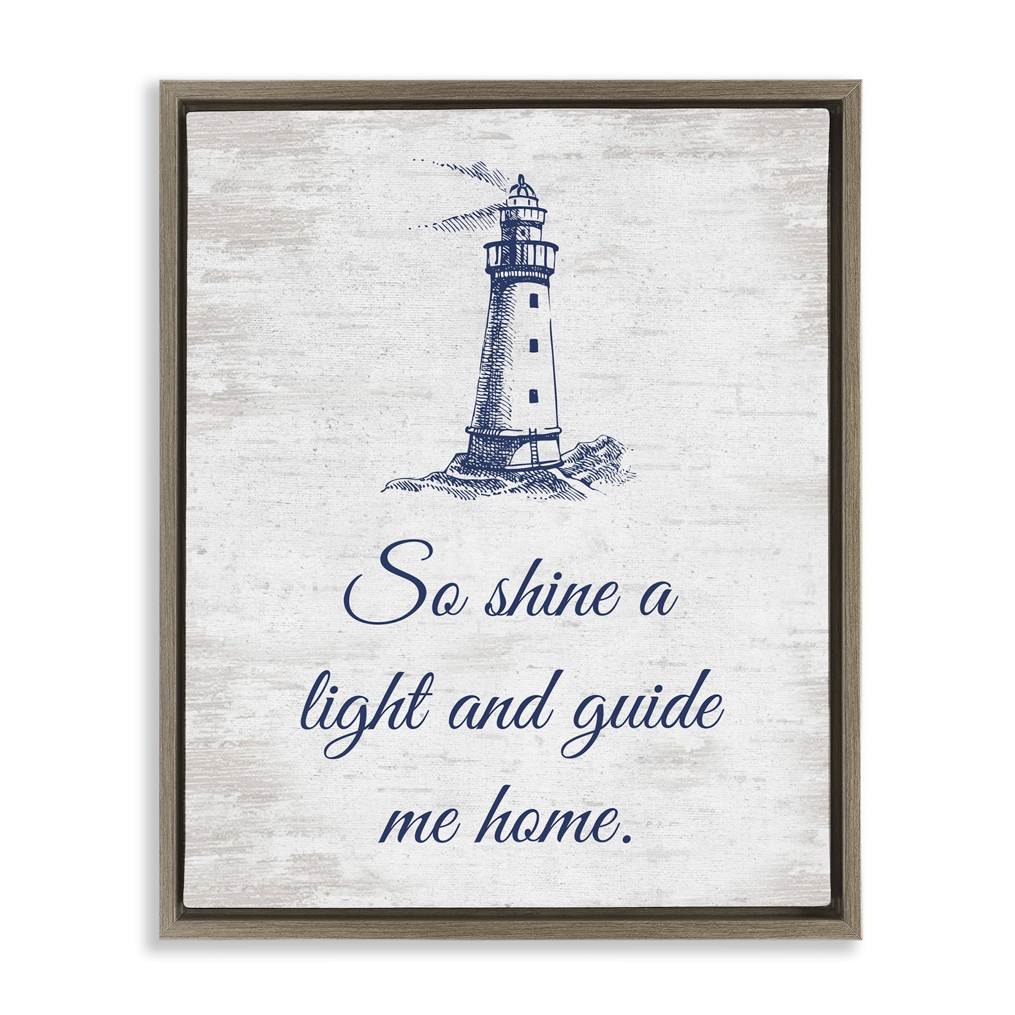 Stupell Industries Guide Me Home Coastal Painting Brown Floater Framed Canvas Art Print Wall Art, 17 x 21