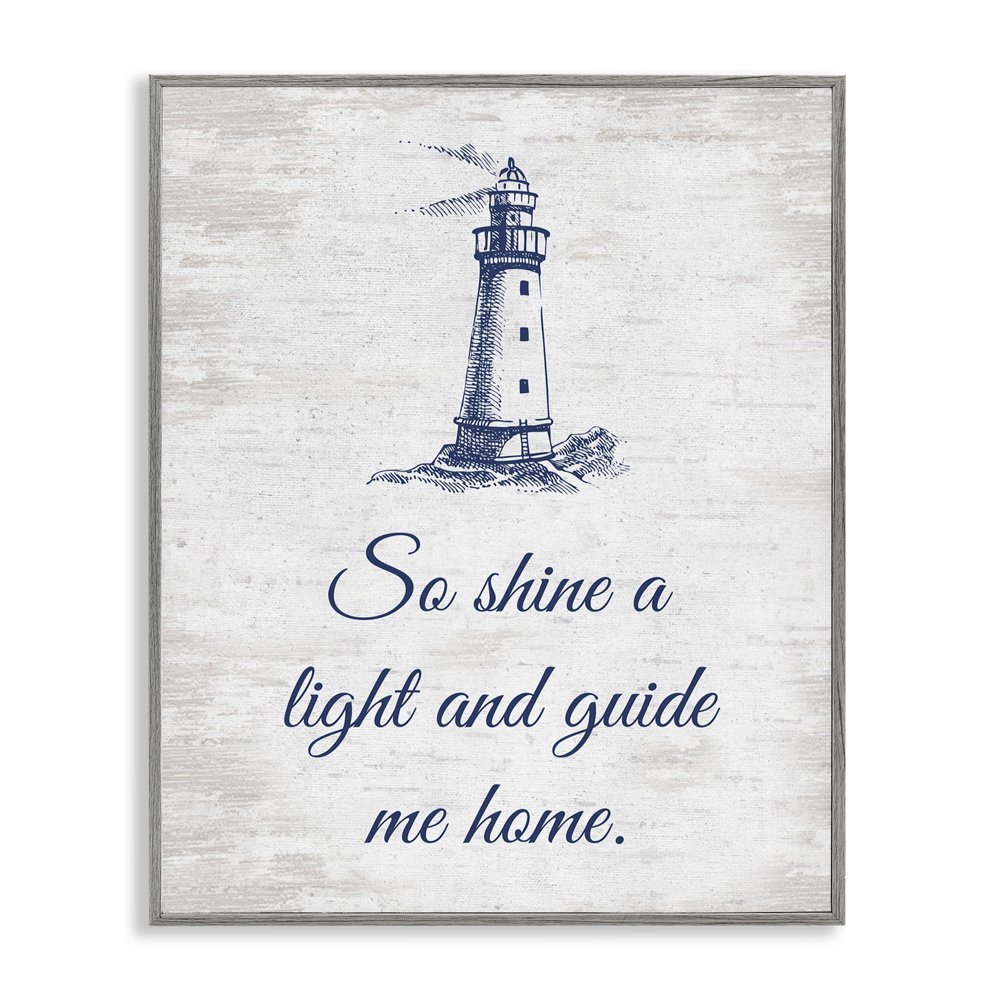 Stupell Industries Guide Me Home Coastal Painting Gray Framed Art Print Wall Art, 11 x 14