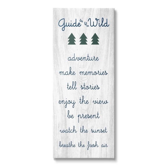 Stupell Industries Guide to the Wild Adventuring Rules List Rustic Pattern Canvas Wall Art, 10 x 24, Design by Daphne Polselli