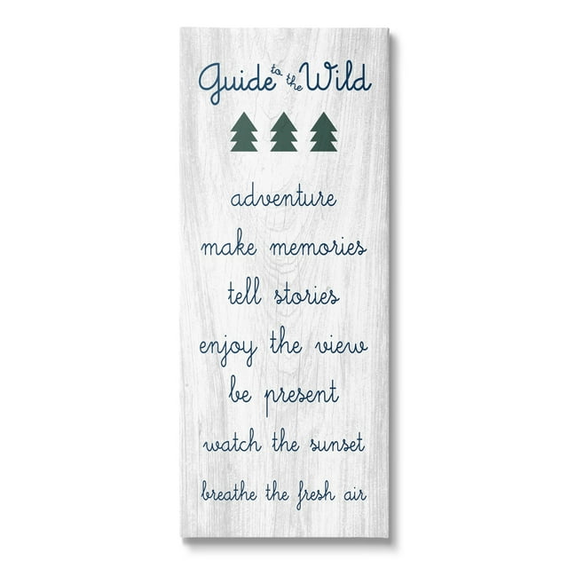 Stupell Industries Guide to the Wild Adventuring Rules List Rustic Pattern Canvas Wall Art, 10 x 24, Design by Daphne Polselli