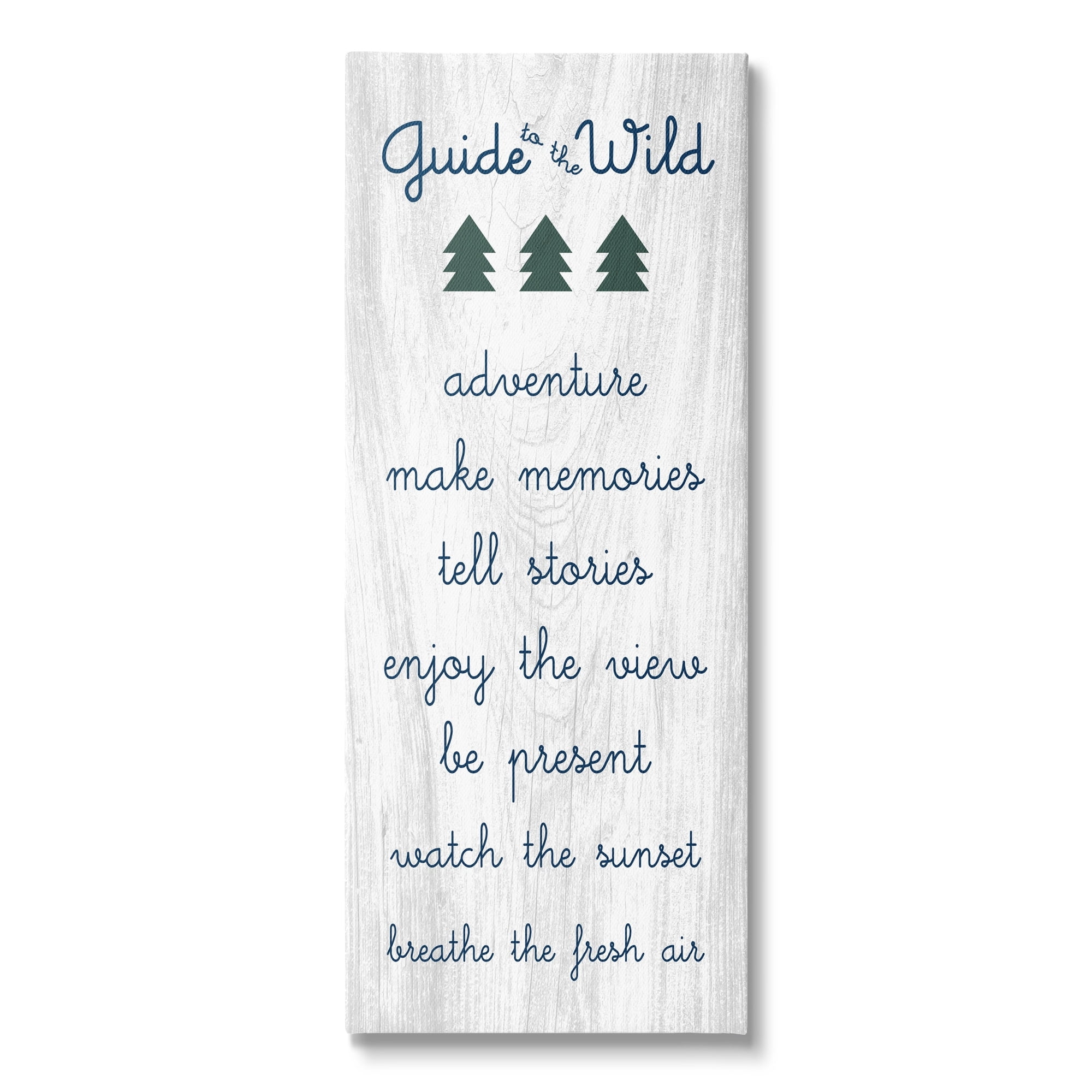 Stupell Industries Guide to the Wild Adventuring Rules List Rustic Pattern Canvas Wall Art, 17 x 40, Design by Daphne Polselli