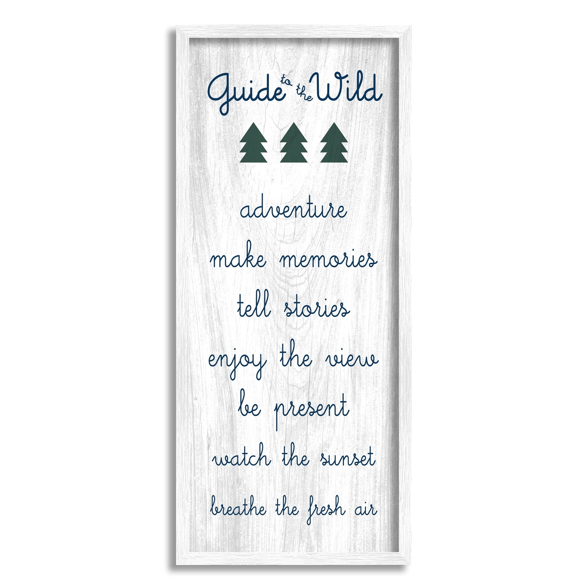 Stupell Industries Guide to the Wild Adventuring Rules List Rustic Pattern Framed Wall Art, 13 x 30, Design by Daphne Polselli