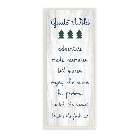 Stupell Industries Guide to the Wild Adventuring Rules List Rustic Pattern Wood Wall Art, 7 x 17, Design by Daphne Polselli