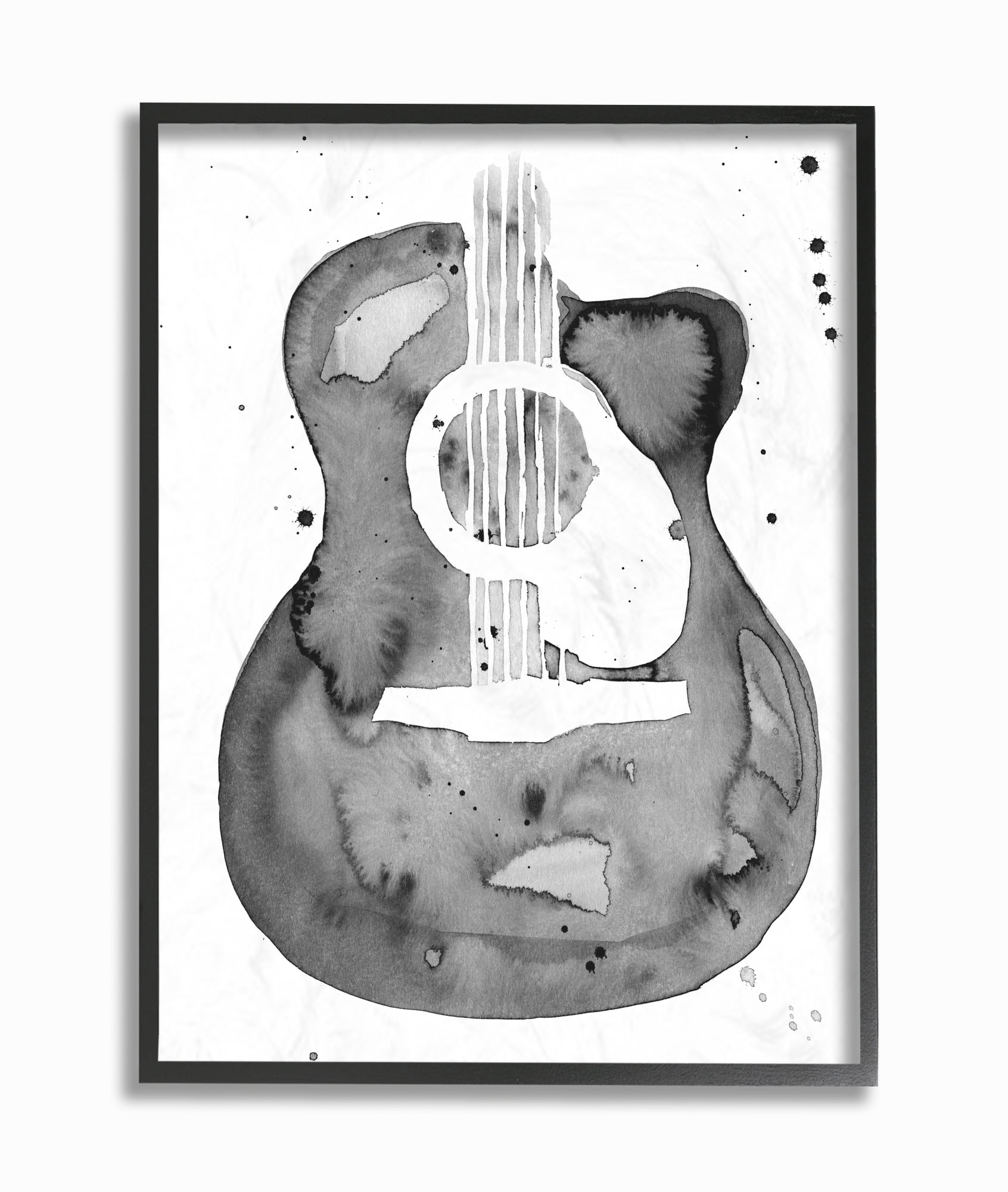Stupell Industries Guitar Abstract Watercolor Pattern Painting Black Framed Wall Art, 24 x 30, byAnnie Warren