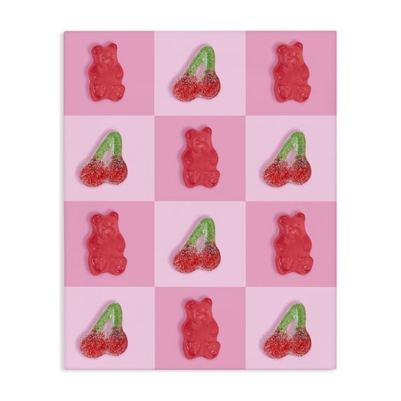 Stupell Industries Contemporary Gummy Bears and Cherries Grid Canvas Art, 16 x 20, by LISH Creative