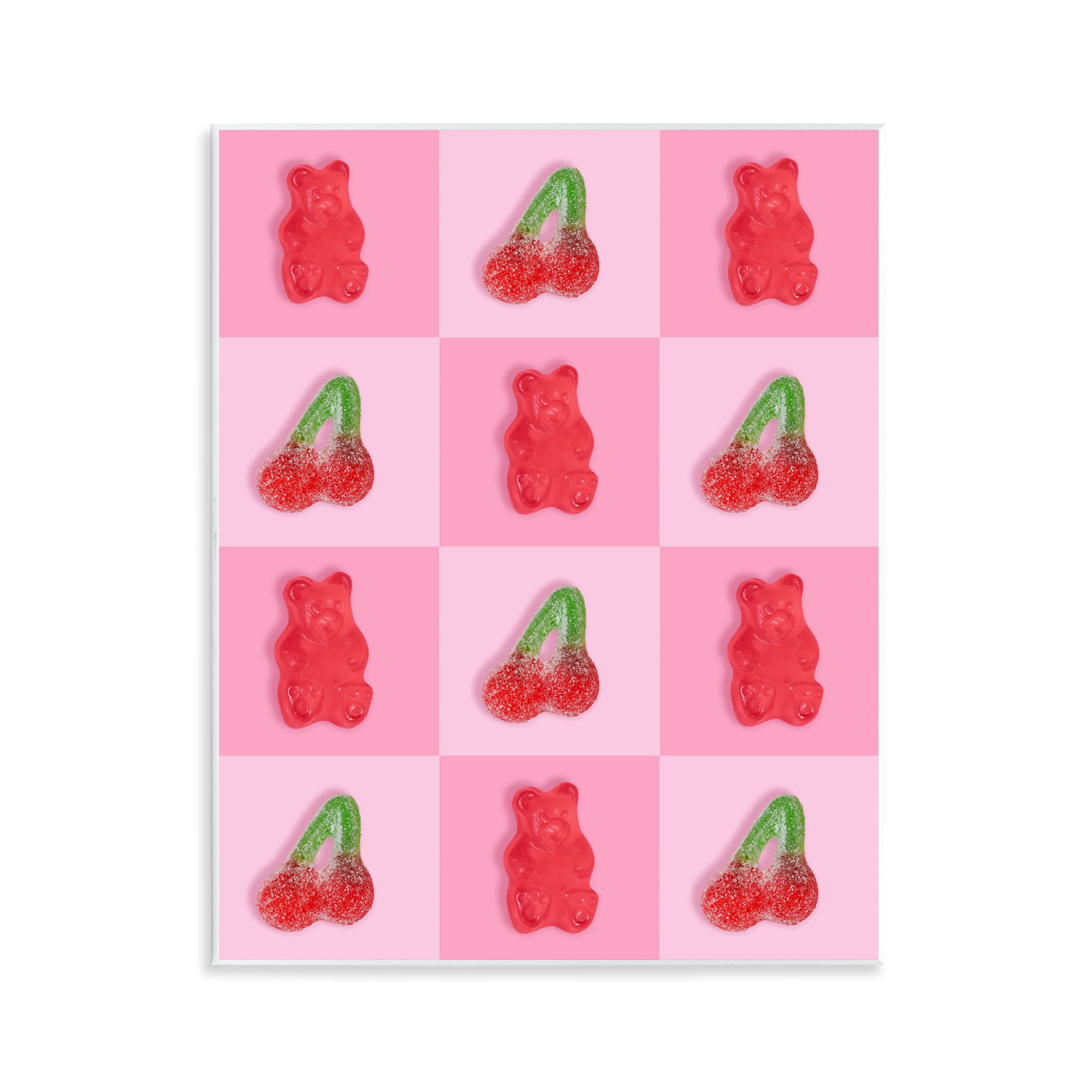 Stupell Industries Gummy Bears and Cherries Grid Wall Plaque Art, design by LISH Creative