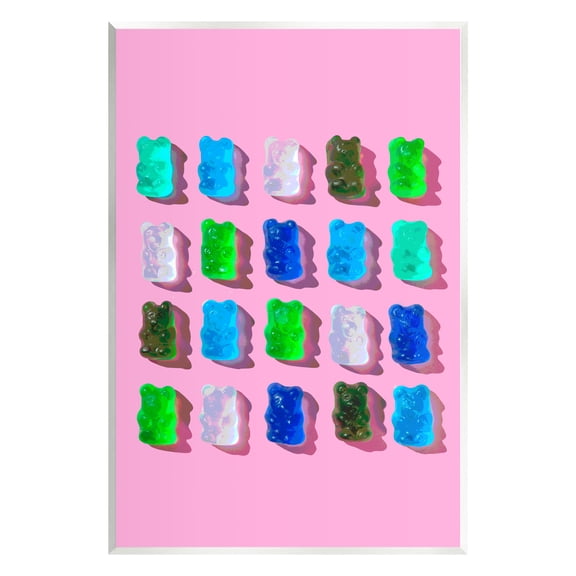 Stupell Industries Gummy Candy Bears Pattern Food & Beverage Painting Unframed Art Print Wall Art, 10 x 15