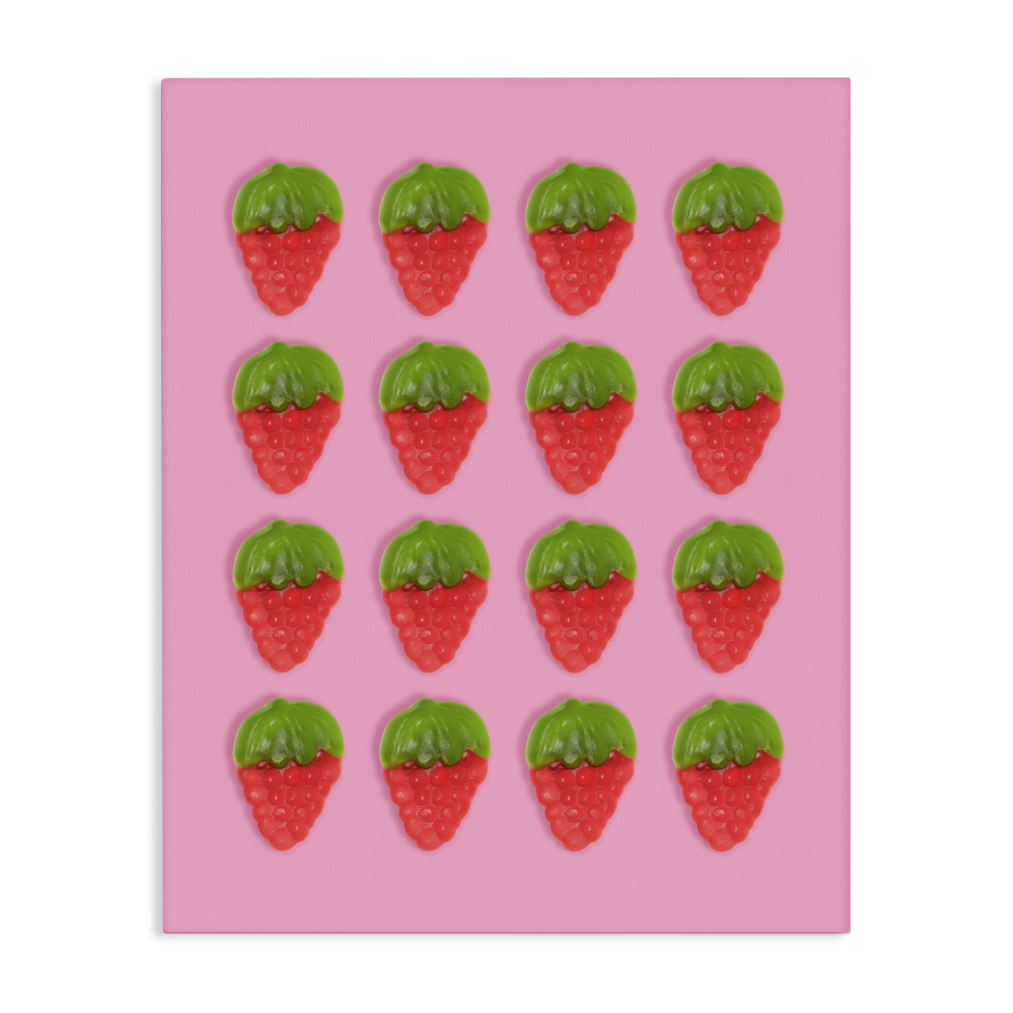 Stupell Industries Gummy Strawberry Candy Pattern Canvas Wall Art, design by LISH Creative