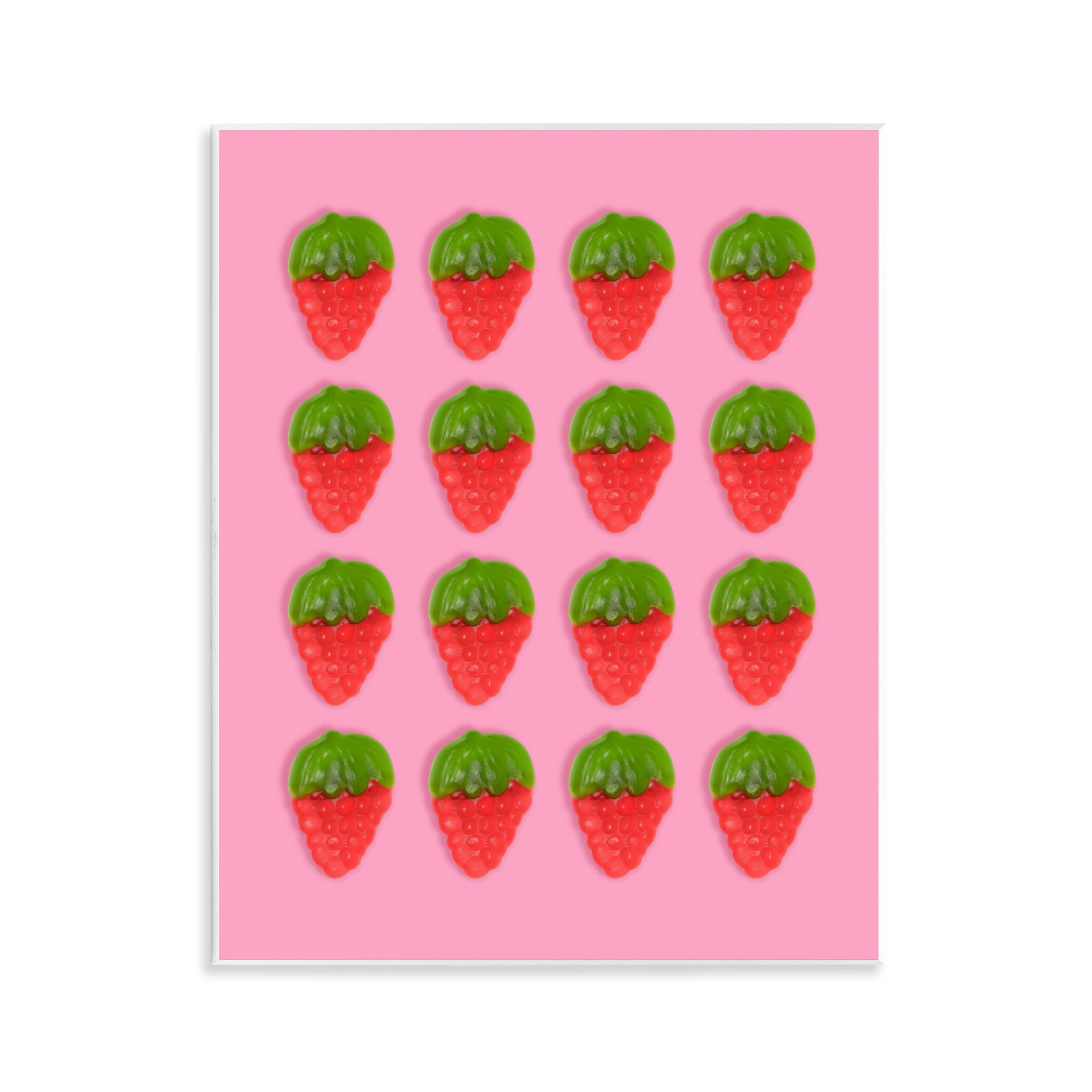 Stupell Industries Gummy Strawberry Candy Pattern Wall Plaque Art, design by LISH Creative