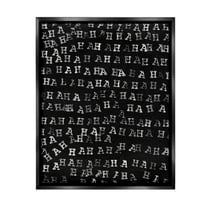 Stupell Industries Haha Typography Pattern Abstract Painting Black Floater Framed Canvas Art Print Wall Art, 17 x 21