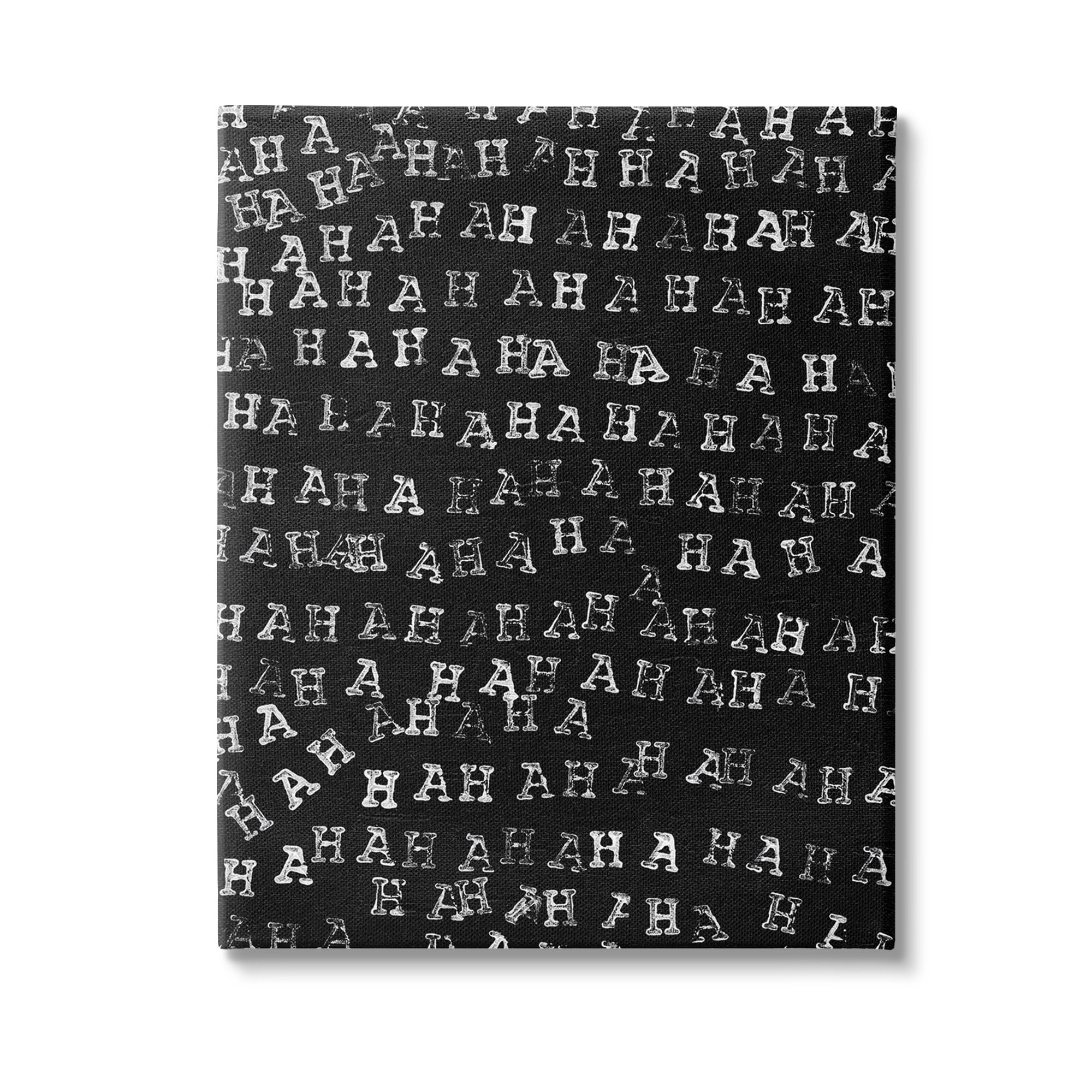 Stupell Industries Haha Typography Pattern Abstract Painting Gallery Wrapped Canvas Art Print Wall Art, 16 x 20
