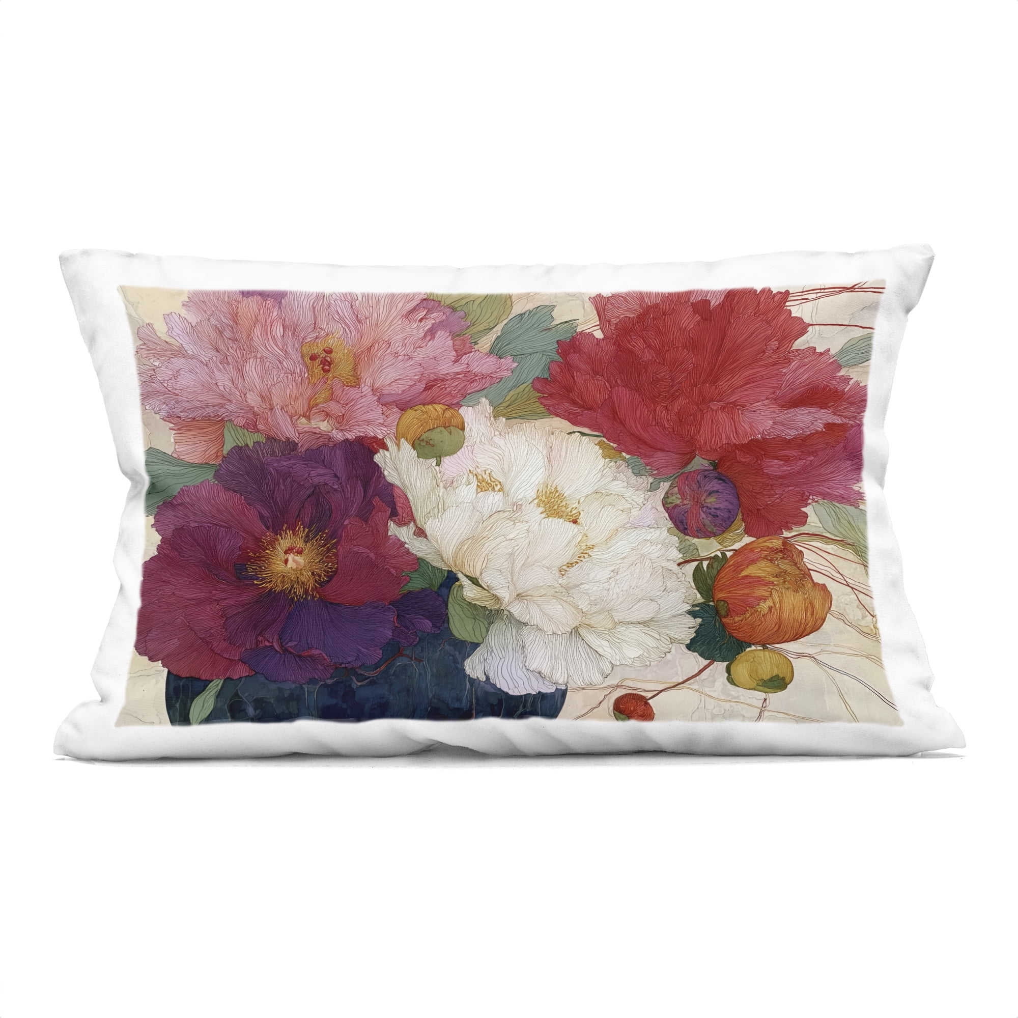 Stupell Industries Haiku Ornate Flower Petals Decorative Printed Throw Pillow, design by Annabelle Hall