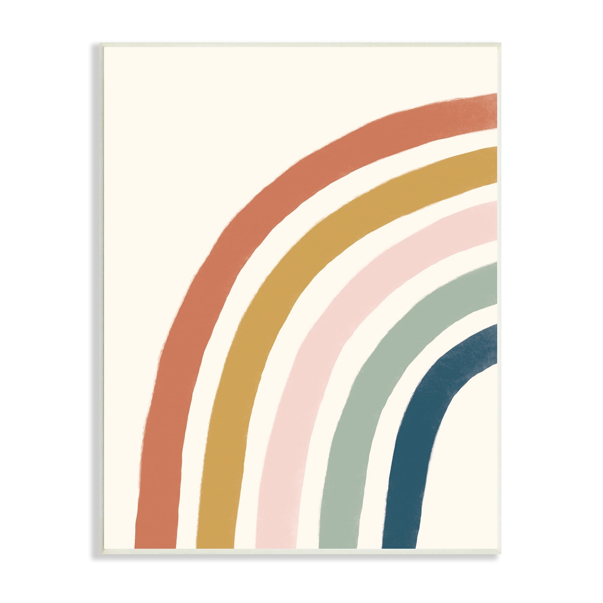 Stupell Industries Half Arch Children's Rainbow Boho Toned Stripes, 10 x 15,Design by Deborah Curiel