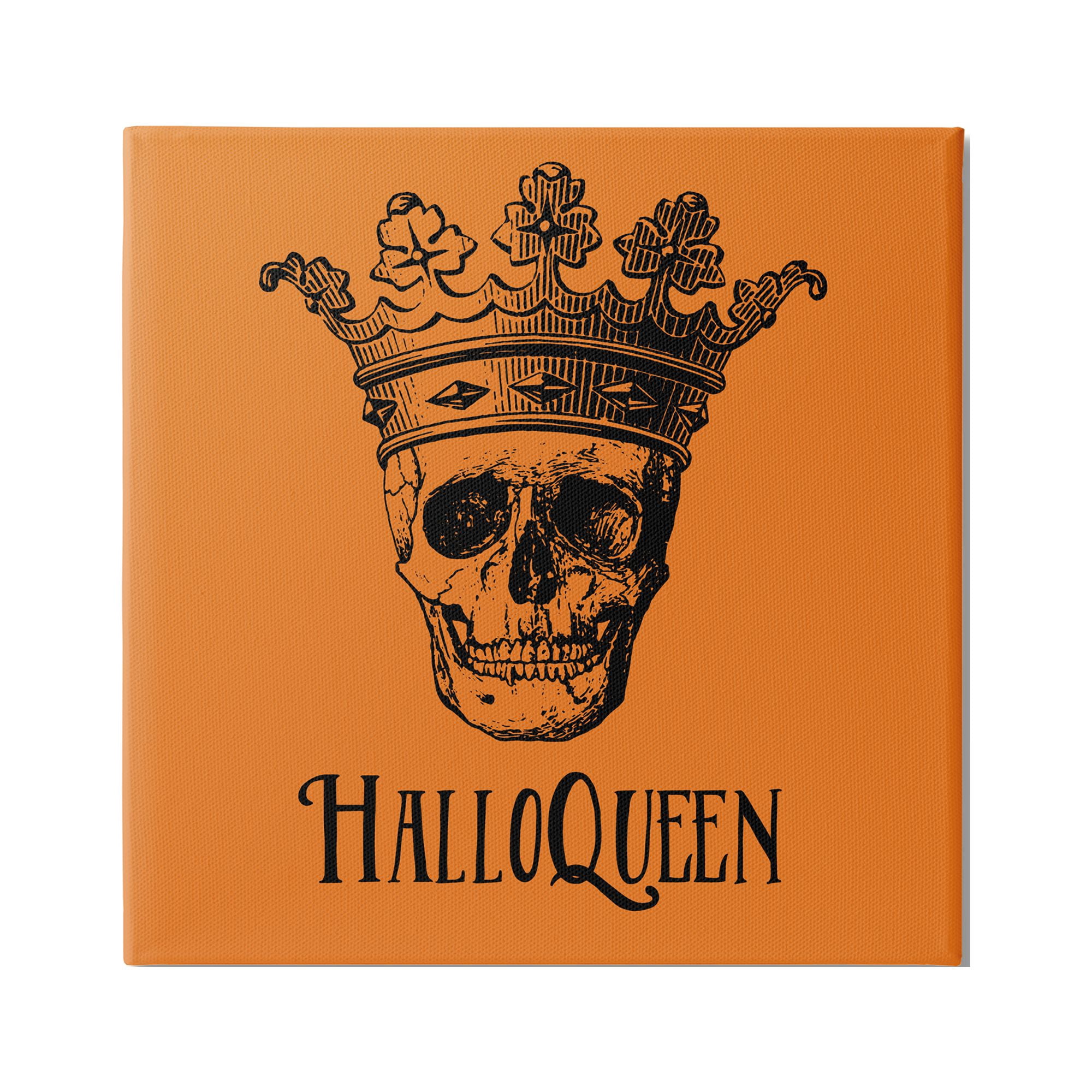Stupell Industries HalloQueen Skull in Crown Holiday Painting Gallery Wrapped Canvas Print Wall Art, 36 x 36
