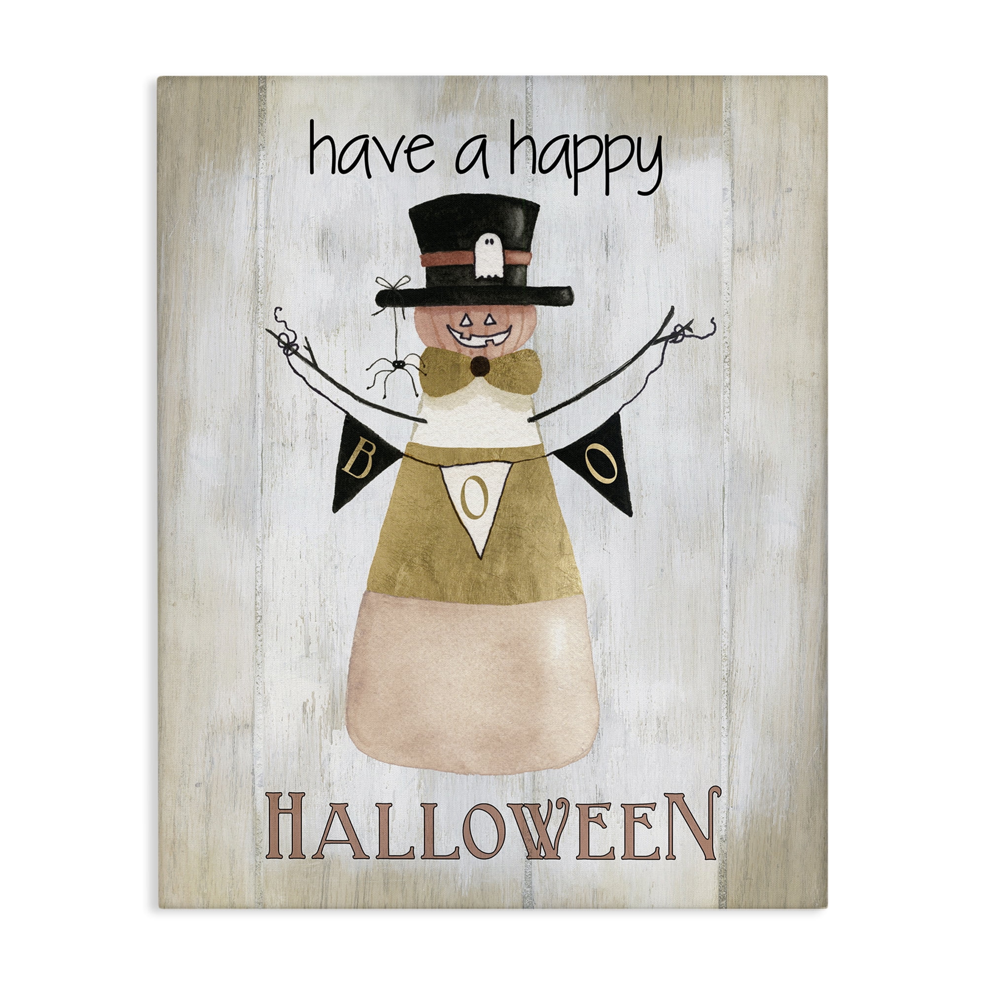 Stupell Industries Halloween Candy Corn Holiday Painting Wrapped Canvas Art Print Wall Art, 36 x 48