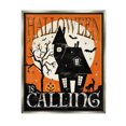 thumbnail image 1 of Stupell Industries Halloween Is Calling Haunted House Graphic Art Luster Gray Floating Framed Canvas Print Wall Art, Design by Veronique Charron, 1 of 6