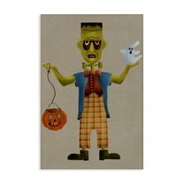 Stupell Industries Halloween Monster & Ghost Holiday Painting Gallery Wrapped Canvas Art Print Wall Art, 16 x 24