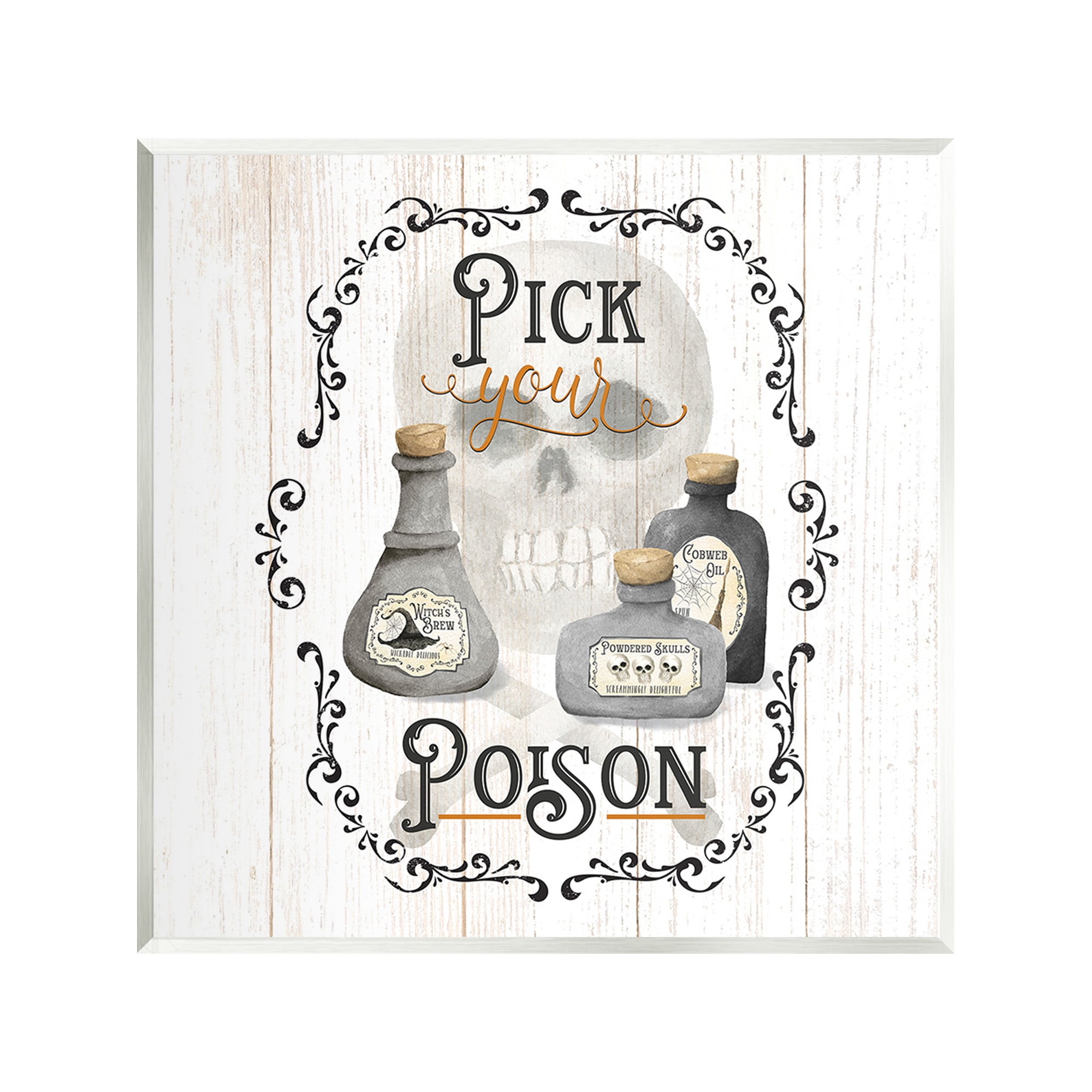Stupell Industries Halloween Poison Jars Holiday Painting Unframed Art Print Wall Art, 12 x 12