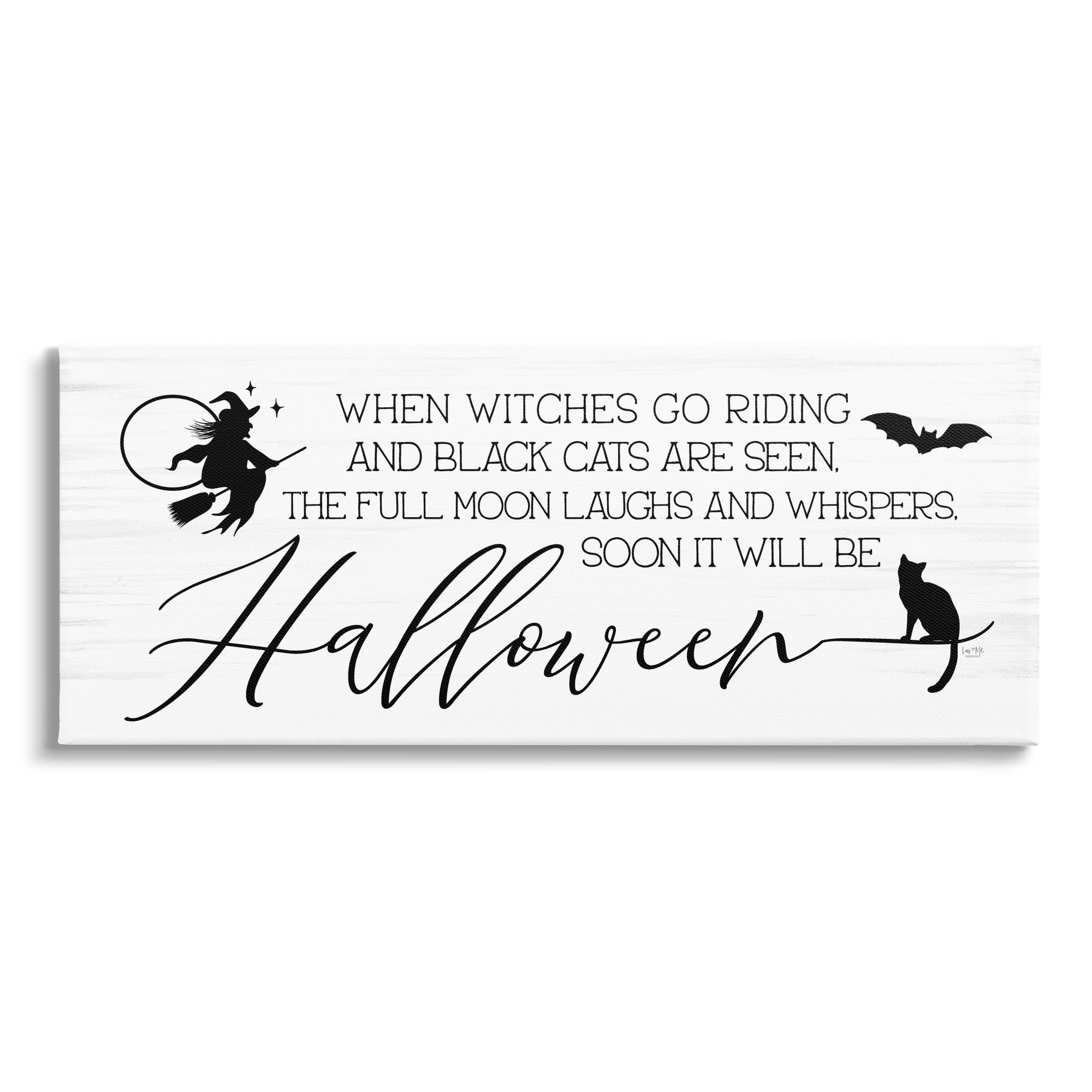 Stupell Industries Halloween Season Phrase Holiday Painting Gallery Wrapped Canvas Print Wall Art, 40 x 17