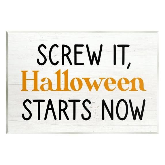 Stupell Industries Halloween Starts Now Phrase Holiday Painting Unframed Art Print Wall Art, 15 x 10
