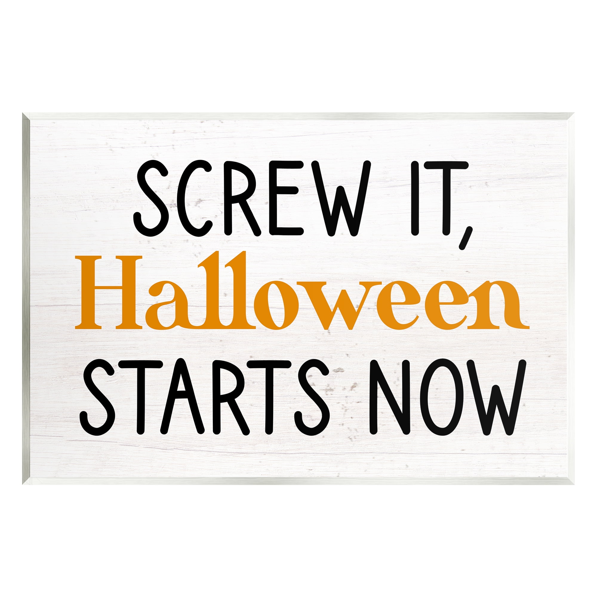 Stupell Industries Halloween Starts Now Phrase Holiday Painting Unframed Art Print Wall Art, 19 x 13