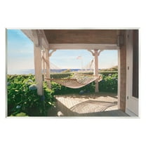 Stupell Industries Hammock & Coastal Porch Landscape Painting Unframed Art Print Wall Art, 15 x 10