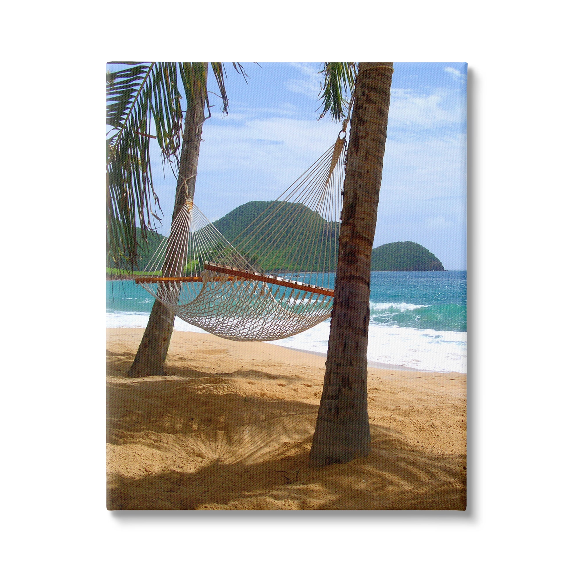 Stupell Industries Hammock on Palm Trees Nature Photography Gallery Wrapped Canvas Print Wall Art, 36 x 48