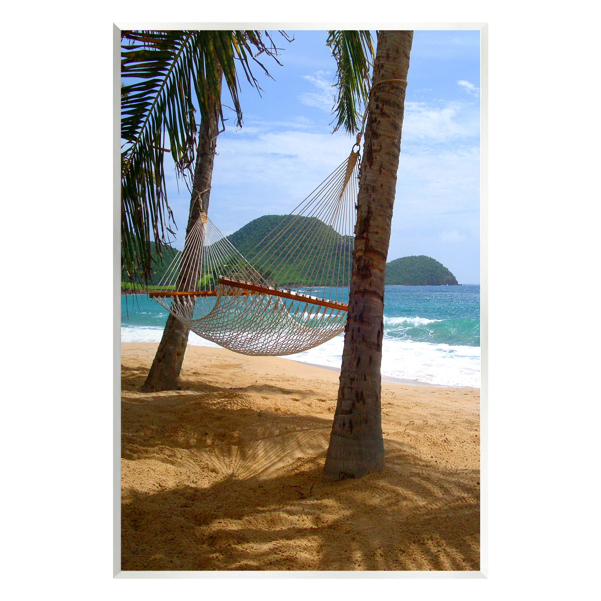 Stupell Industries Hammock on Palm Trees Nature Photography Unframed Art Print Wall Art, 13 x 19