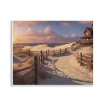 Stupell Industries Hampton Dunes Landscape Nautical & Beach Painting Unframed Art Print Wall Art, 14 x 11