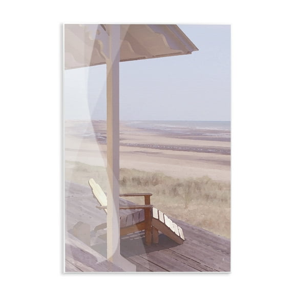 Stupell Industries Hamptons Beach House Landscape Painting Unframed Art Print Wall Art, 10 x 15