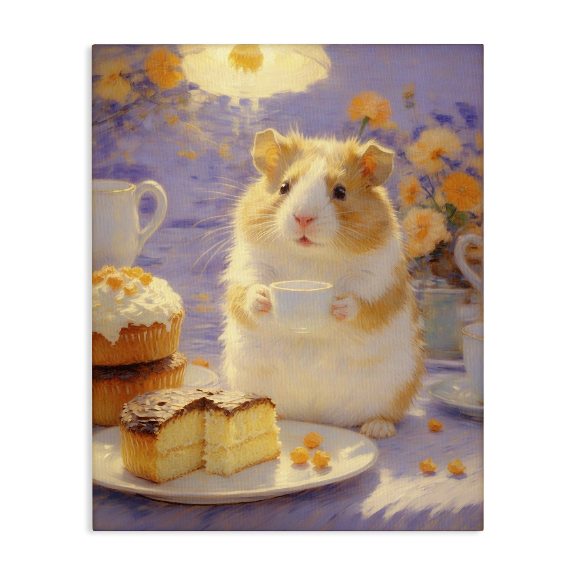 Stupell Industries Hamster Tea Party with Cake Canvas Wall Art, design by Angie Hawke