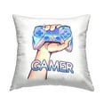 thumbnail image 1 of Stupell Industries Hand Holding Radiant Video Game Controller Design by Ziwei Li Throw Pillow, 1 of 6