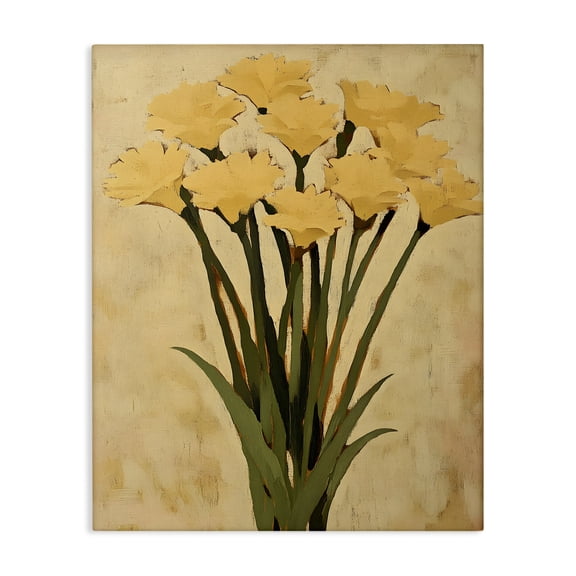 Stupell Industries Hand Picked Daffodils Abstract Painting Wrapped Canvas Canvas Art Print Wall Art, 24 x 30