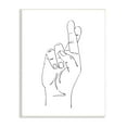 thumbnail image 1 of Stupell Industries Hand with Fingers Crossed Minimal Line Drawing, 10 x 15, Designed by Ziwei Li, 1 of 6