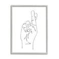 thumbnail image 1 of Stupell Industries Hand with Fingers Crossed Minimal Line Drawing Graphic Art Gray Framed Art Print Wall Art, 16x20, by Ziwei Li, 1 of 7