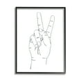 thumbnail image 1 of Stupell Industries Hand with Peace Sign Minimal Line Drawing, 11 x 14, Designed by Ziwei Li, 1 of 7
