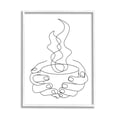 thumbnail image 1 of Stupell Industries Hands Grasping Hot Coffee Cup Minimal Line Drawing Graphic Art White Framed Art Print Wall Art, 11x14, by JJ Design House LLC, 1 of 7