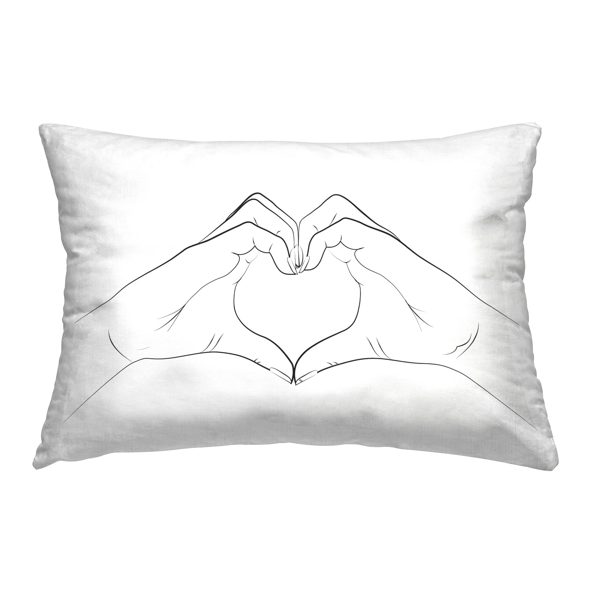 Stupell Industries Hands Heart Symbol Decorative Printed Throw Pillow Design by Martina Pavlova