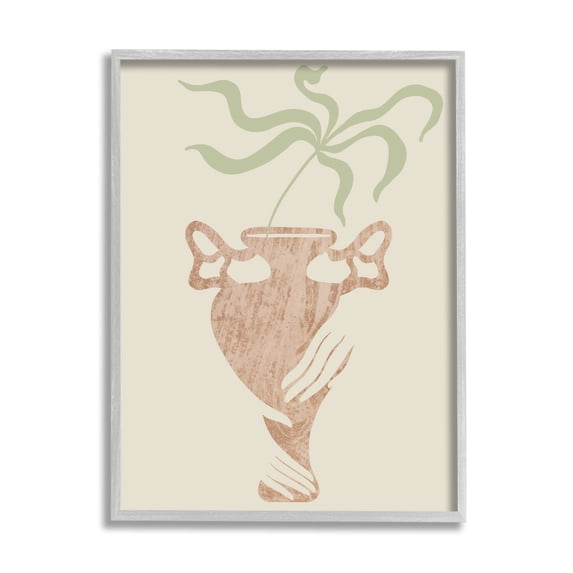 Stupell Industries Hands Holding Brown Vase Botanical Plants Design Framed Wall Art, 24 x 30, Design by Lil' Rue