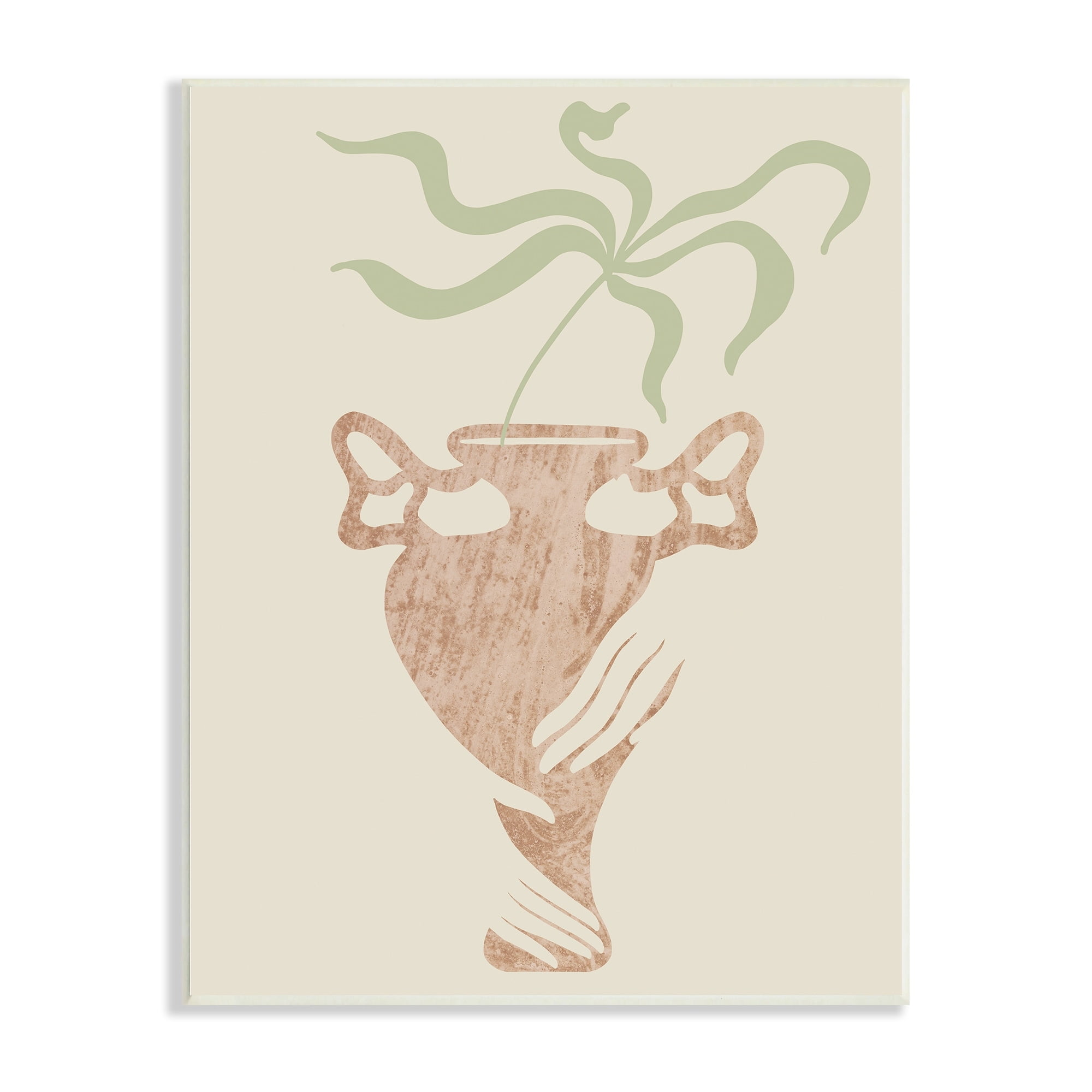 Stupell Industries Hands Holding Brown Vase Botanical Plants Design Wood Wall Art, 13 x 19, Design by Lil' Rue