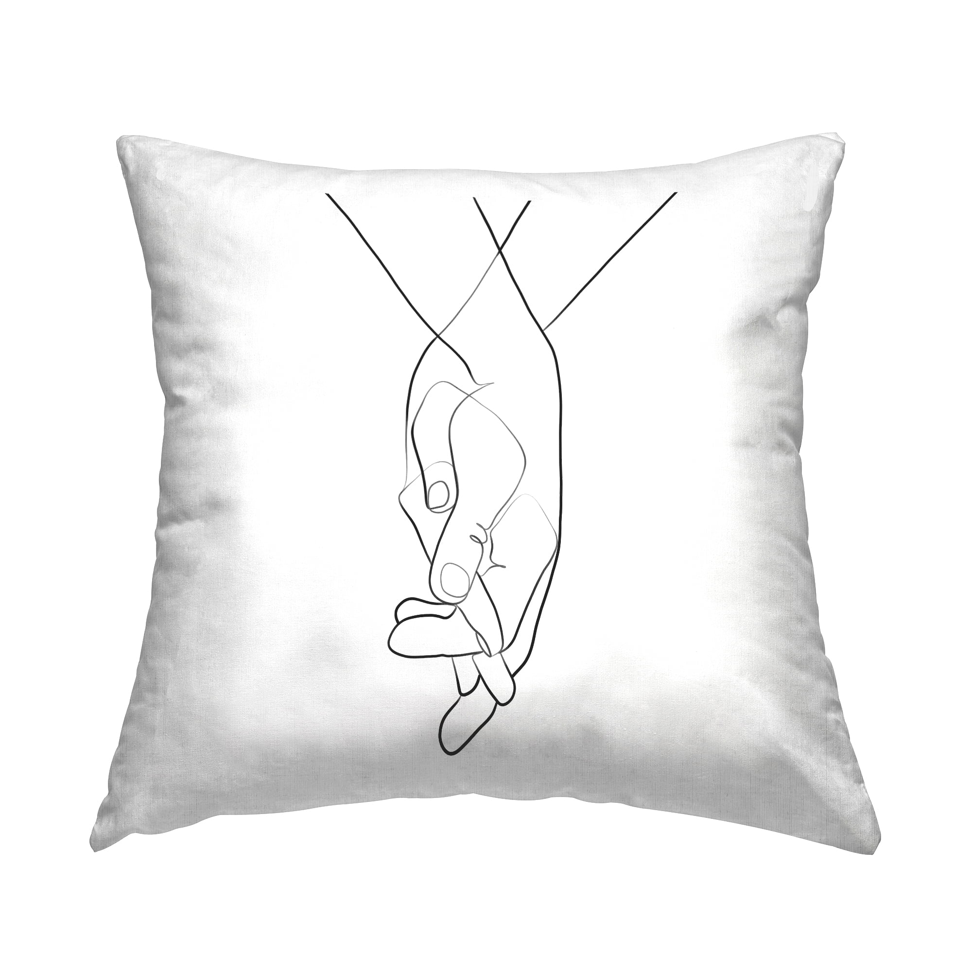Stupell Industries Hands Intertwined Linework Drawing Romantic Gesture Country Black,18 x 7 x 18 Decorative Pillows