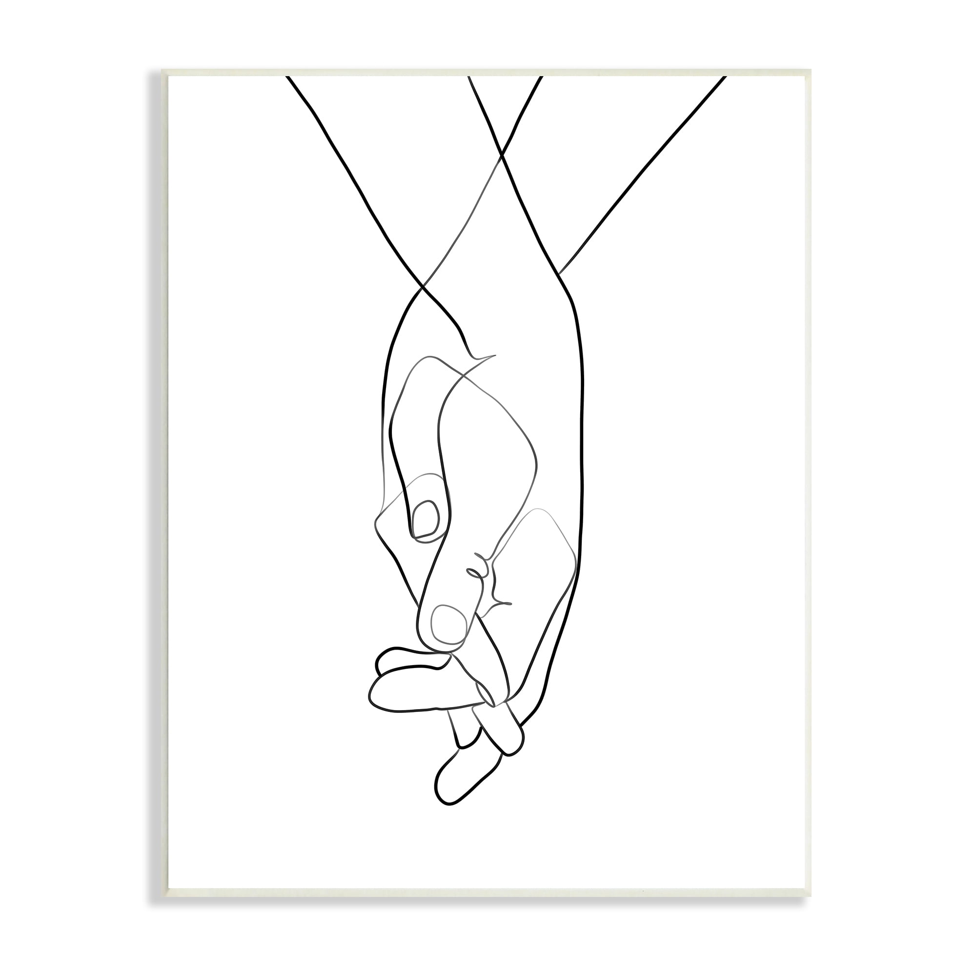 Stupell Industries Hands Intertwined Romantic Gesture Minimal Linework ...