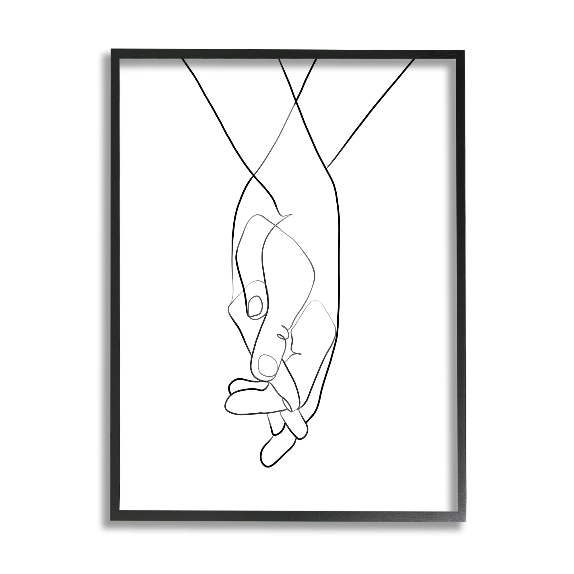 Stupell Industries Hands Intertwined Romantic Gesture Minimal Linework, 11 x 14, Designed by Ros Ruseva