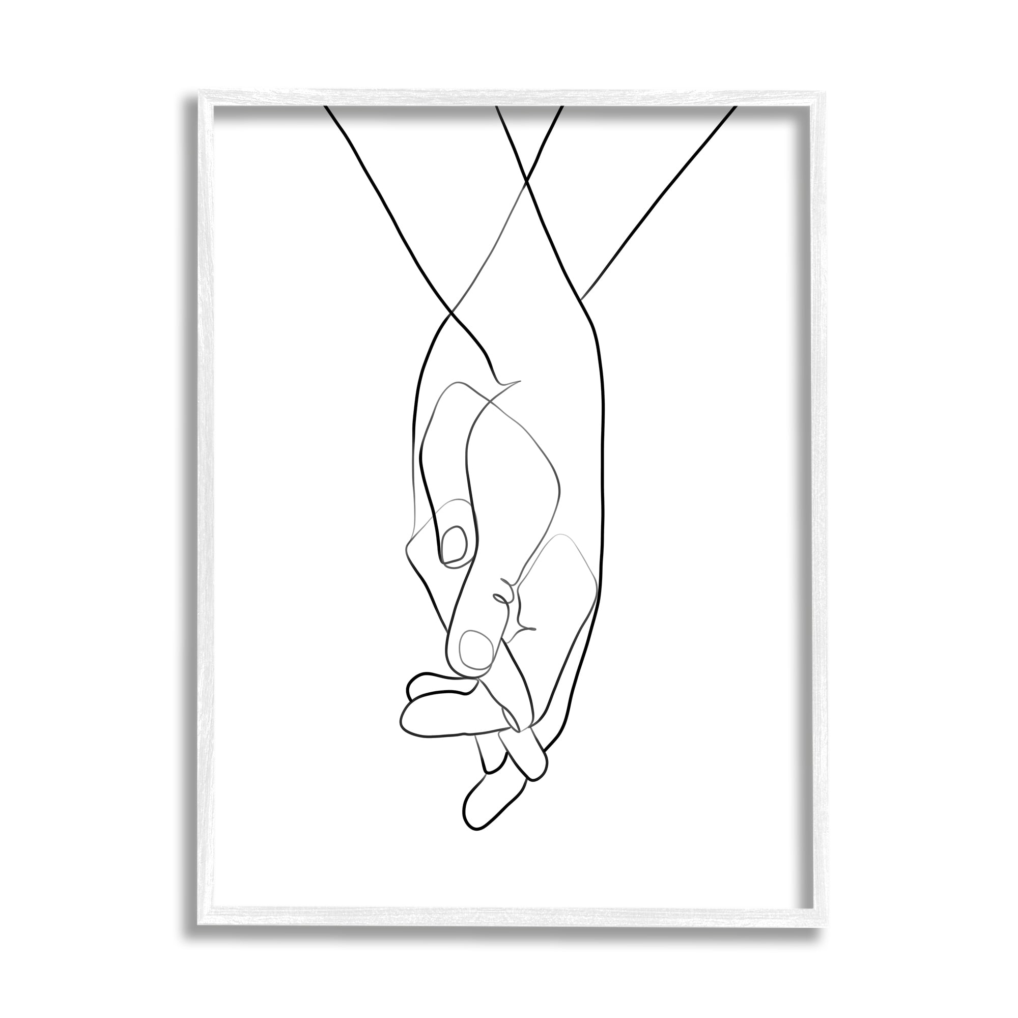 Stupell Industries Hands Intertwined Romantic Gesture Minimal Linework, 16 x 20, Designed by Ros Ruseva