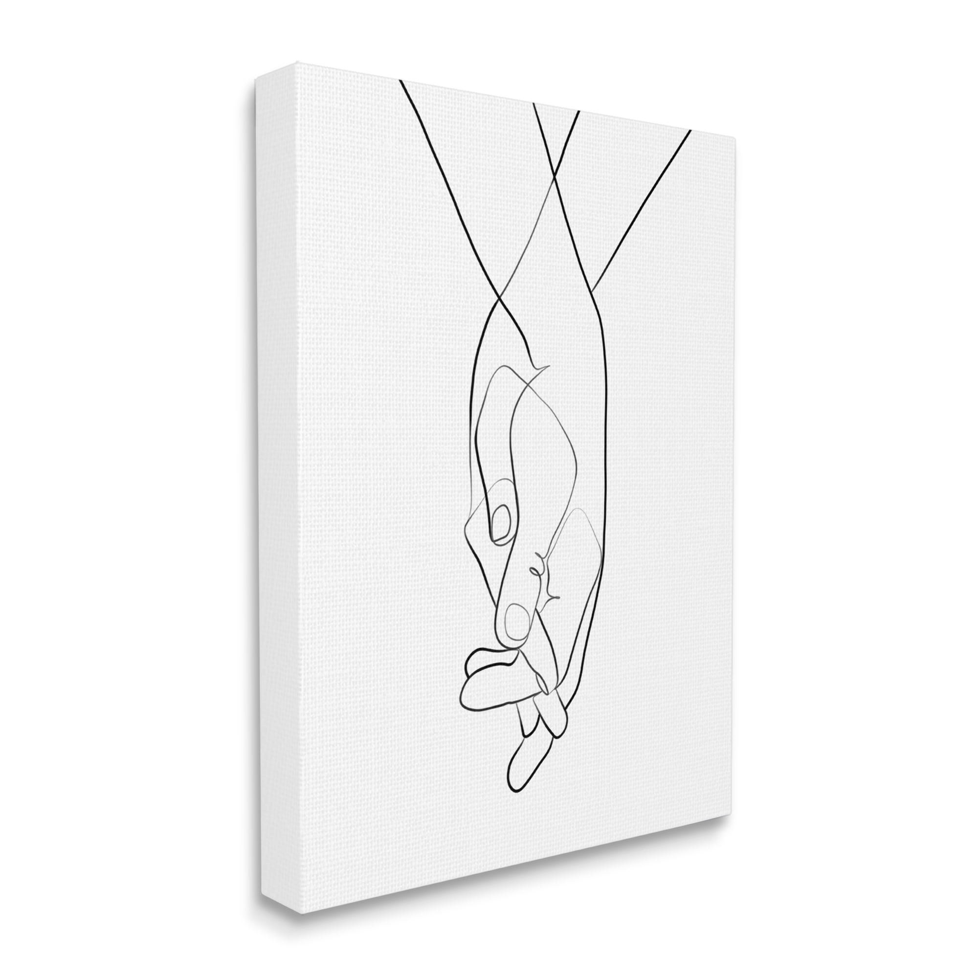 Stupell Industries Hands Intertwined Romantic Gesture Minimal Linework, 30 x 40, Designed by Ros Ruseva