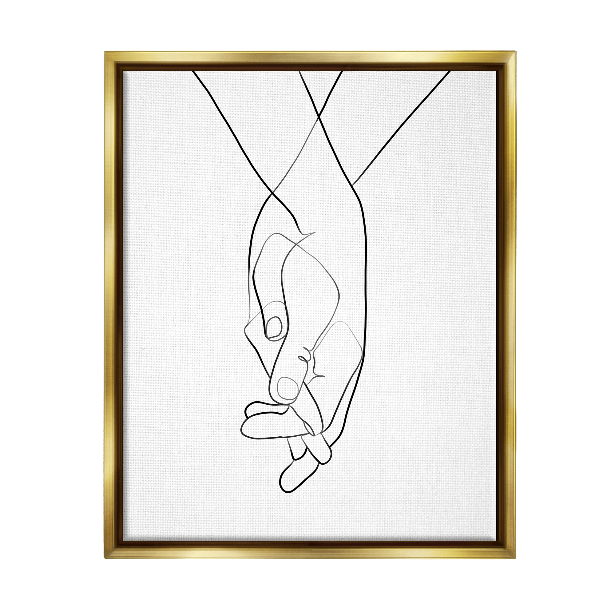 Stupell Industries Hands Intertwined Romantic Gesture Minimal Linework ...