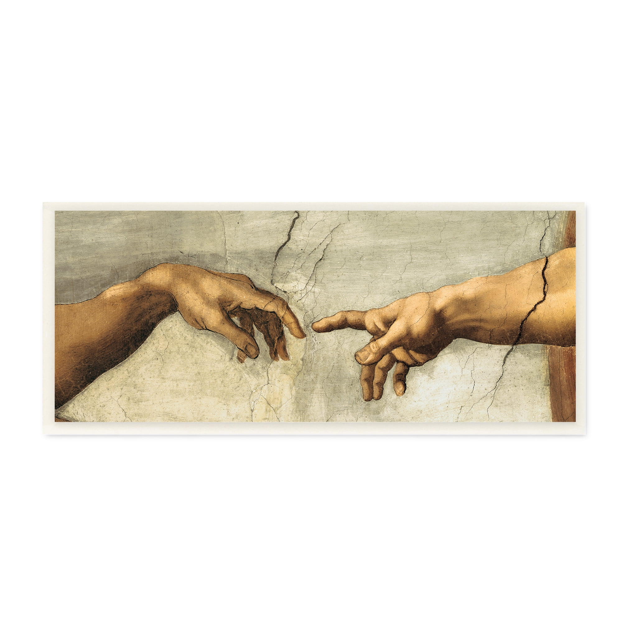 Stupell Industries Hands of The Creation Of Adam Religious Painting Wall Plaque by Michelangelo