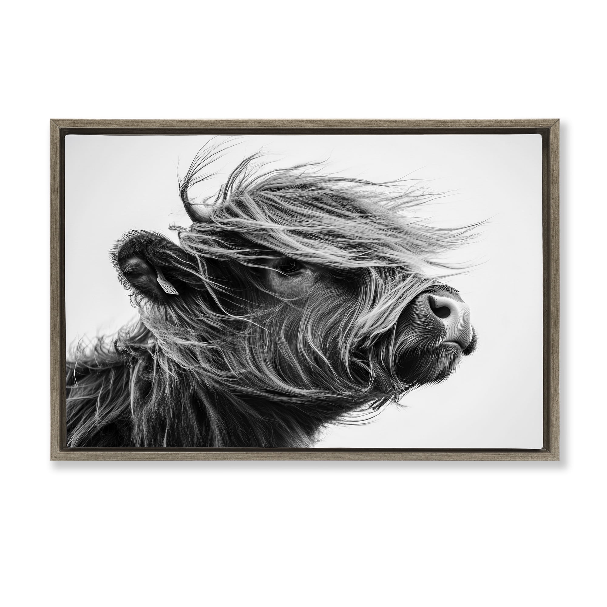 Stupell Industries Handsome Highland Portrait Brown Framed Floater Canvas Wall Art, design by Tina LeCour